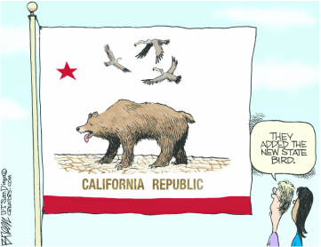 Political Cartoon - California&#39;s drought - A Run to remember